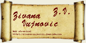 Živana Vujnović vizit kartica
